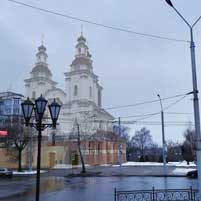 Магілёў. Графiчная рэканструкцыя былога езуiцкага касцёла Святога Францыска Ксаверыя і Анёлаў-Ахоўнікаў.. Выгляд на перыяд пачатку XXст. 3D-мадэль, фотамантаж by А.Невар, арыгiнальны фотаздымак by P. Labanau - 2016г.