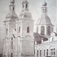 Магілёў, рог пляцу Тэатральнага і вуліцы Шклоўскай . Касьцёл Сьвятога Францішка Ксавэрыя і Анёлаў-Ахоўнікаў і калегіюм езуітаў.
		Слюнькова И. Н. Монастыри восточной и западной традиций: Наследие архитектуры Беларуси / Рос. акад. архитектуры и строит. наук. — М.: Прогресс-Традиция, 2002. — 600 с.
		Электронны рэсурс - wikipedia.org