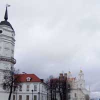 Магiлеў. Графiчная рэканструкцыя Спаса-Праабражэнскай царквы Магілёўскага Спаскага манастыра. Выгляд на пачатак XXст. 3D мадэль, фотамантаж by A. Nevar, 2020г., арыгiнальнае фота - Aleh Dziachkou