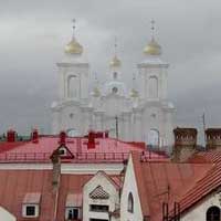 Магiлеў. Графiчная рэканструкцыя Спаса-Праабражэнскай царквы Магілёўскага Спаскага манастыра. Выгляд на пачатак XXст. 3D мадэль, фотамантаж by A. Nevar, 2020г., арыгiнальнае фота - Aleh Dziachkou