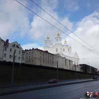 Магiлеў. Графiчная рэканструкцыя Спаса-Праабражэнскай царквы Магілёўскага Спаскага манастыра. Выгляд на пачатак XXст. 3D мадэль, фотамантаж by A. Nevar, 2020г., арыгiнальнае фота - Aleh Dziachkou