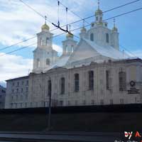 Магiлеў. Графiчная рэканструкцыя Спаса-Праабражэнскай царквы Магілёўскага Спаскага манастыра. Выгляд на пачатак XXст. 3D мадэль, фотамантаж by A. Nevar, 2020г., арыгiнальнае фота - Aleh Dziachkou