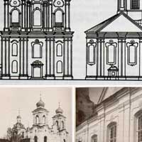 Магiлеў. Выявы фасадаў Спаса-Праабражэнскай царквы Магілёўскага Спаскага манастыра. Апублiкавана - Слюнькова И. Н. - Монастыри восточной и западной традиций: Наследие архитектуры Беларуси. — М.: Прогресс-традиция, 2002., Давід Алег Лісоўскі Фотагісторыя Магілёва (mogilev-history.blogspot.com)