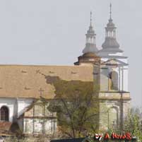 Мсціслаў. Гiпатэтычная графiчная рэканструкцыя былога езуiцкага касцёла Св. Міхаіла Арханёла. Варыянт з формай купалоў пасля перабудовы. 3D-мадэль, фотамантаж - by А. Nеvar, арыгiнальнае фота - Denis Kostyukevich, 2017г.