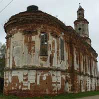 Ануфрыева (вёска Сялец, Мсцiслаўскага раёна). Выява былой саборнай Ануфрыеўскай царквы базылiянскага манастыра. Сучасны стан. Фота - Katsyaryna Sidarenka