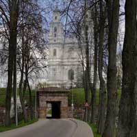 Даўгаўпілс (Дынабург, Дзвiнск, Daugavpils). Гiпатэтычная графiчная рэканструкцыя былога езуiцкага касцёла Св. Іуды Фадзея (St. Tadeus Juda). Выгляд да перабудовы пад праваслаўны гарнізонны сабор фартэцыi. 3D-мадэль, фотамантаж - by А. Nеvar, 2019г.; арыгiнальнае фота - Юрый Jurnet999