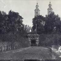 Даўгаўпілс (Дынабург, Дзвiнск, Daugavpils). Выява гарнiзоннага сабора (былога езуiцкага касцёла). Фота да 1930г. Апублiкавана - суполка ў FB - Ретро Даугавпилс - Латвия