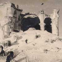 Даўгаўпілс (Дынабург, Дзвiнск, Daugavpils). Выява гарнiзоннага сабора (былога езуiцкага касцёла). Фота 1952г. Апублiкавана - суполка ў FB - Ретро Даугавпилс - Латвия