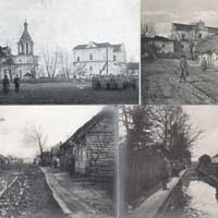 Любешыў, або Любяшоў (Валынская вобласць Украiны, былое магдэбургскае мястэчка гістарычнай Піншчыны) Калаж з выявамi касцёла Св. Яна Евангелiста кляштару пiяраў. Фота пачатку XXст. (1914-1918гг.) Крынiца - iнтэрнэт-аукцыён ebay de i сайт Пятра Краўчука