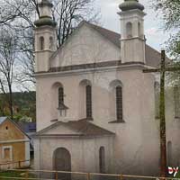 Мельнiк (Падляшша, Rzeczpospolita Polska) Графiчная рэканструкцыя былога замкавага Троiцкага касцёла. Выгляд па апошняй 
перабудове апошняй чвэрцi XIX ст. (пасля 1871г.) на праваслаўную Свята-Духаўскую Царкву. 3D-мадэль, фотамантаж - by А. Nеvar, 2019г.; арыгiнальнае фота - Remigiusz Krzykowski 