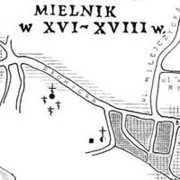 Мельнiк (Падляшша, Rzeczpospolita Polska) Сiтуацыйны план горада Мельнiк у XVI-XVIIIст. з даследванняў, апублiкаваных Даротай Мiхалюк Аўтар публiкацыi - Dorota Michaluk (Rozwoj ukladu przestrzennego Mielnika z XIII-XVIII w), 1993г. Апублiкавана - Repozytorium UwB, Спасылка - https://repozytorium.uwb.edu.pl/jspui/bitstream/11320/4272/1/Studia_Podlaskie_4_Michaluk.pdf