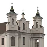 Невель (Пскоўская вобласць РФ) Графiчная рэканструкцыя касцёла Св. Юрыя (Георгія) былога кляштару францысканцаў. 3D-мадэль, фотамантаж - by А. Nеvar, 2019г.