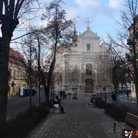 Вiльня (Vilnius, Wilno). Графiчная рэканструкцыя касцёла Св. Юзафа Абручнiка (sw. Jozefa Oblubienca) кляштару кармелiтак босых. 3D-мадэль, фотамантаж - by А. Nеvar, 2019г.; 
		арыгiнальнае фота - Aurimas Sirvys