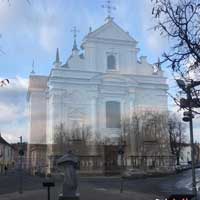 Вiльня (Vilnius, Wilno). Графiчная рэканструкцыя касцёла Св. Юзафа Абручнiка (sw. Jozefa Oblubienca) кляштару кармелiтак босых. 3D-мадэль, фотамантаж - by А. Nеvar, 2019г.; 
		арыгiнальнае фота - Aurimas Sirvys
