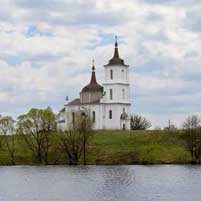 Белая царква. Графiчная рэканструкцыя Tроiцкай царквы Троiцкага (Белацаркоўскага) манастыра. Выгляд на пачатак XXст. па апошняй перабудове. 3D-мадэль, фотамантаж - by А. Nеvar, арыгiнальнае фота - Сергей Плыткевич