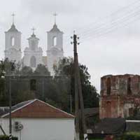 Графiчная рэканструкцыя касцёлу Апекі Маці Божай былога кляштару дамiнiканцаў у Друi (Сапежын) 3D-мадэль, фотамантаж by А.Невар, арыгiнальны фотаздымак by С.Сурыновiч 2016г.