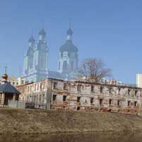 Графiчная рэканструкцыя былой бажніцы Апекі Маці Божай Базыльянскага кляштара на пачатак мiнулага стагоддзя. 3D Мадэль, фотамантаж - А. Невар, Арыгiнальныя фотаздымкi - А. Сцяпанава