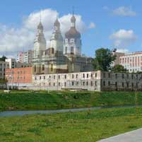 Орша. Графiчная рэканструкцыя бажніцы Апекі Маці Божай былога базыльянскага кляштара. Выгляд на пачатак XX стагоддзя. 3D-мадэль, фотамантаж by А.Невар, арыгiнальны фотаздымак by A. Pevnev - 2016г