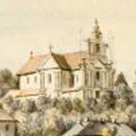 Выява касцёла Св. Троiцы былога францысканскага кляштара ў г.Сянно Вiцебскай вобласцi. з акварэлi Наполеона Арды 1877г. Электронны рэсурс - https://upload.wikimedia.org/wikipedia/commons/7/78/Sienna._Сенна_%28N._Orda%2C_30.07.1877%29.jpg