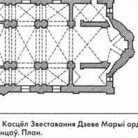 Смаляны. План касцёлу Найсвяцейшай Дзевы Марыі былога кляштару дамiнiканцаў. Апублiкавана - Габрусь Т. Мураваныя харалы: Сакральная архітэктура беларускага барока . Менск: Ураджай, 2001.— 231 стар. Электронны рэсурс - http://orda.of.by/.lib/gabrus/mh/231
