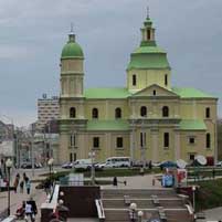 Мiкалаеўскi сабор (былы езуiцкi касцёл Св. Юзафа) у Вiцебску пасля першай перабудовы 1842г. Графiчная рэканструкцыя. 3D-мадэль, фотамантаж by А. Невар, арыгiнальны фотаздымак by Юрась Шепелев - 2015г